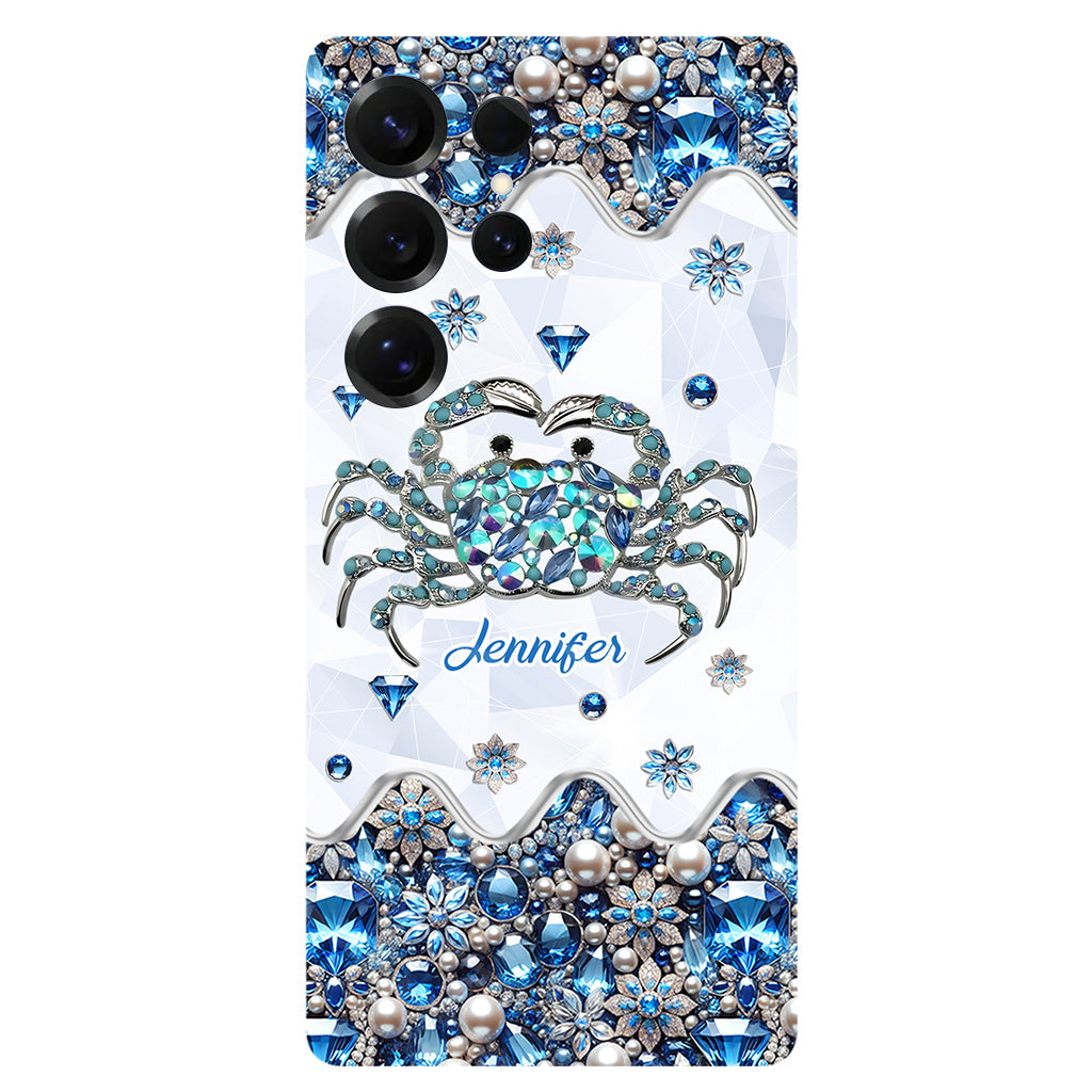 Elegant Blue Crab - Personalized Sea Lover Full Print Phone Case