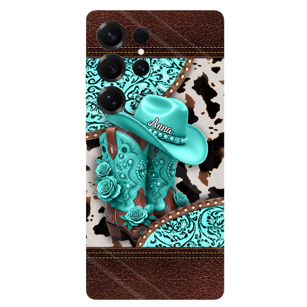 Western Cowgirl Boot - Personalized Cowgirl Full Print Phone Case