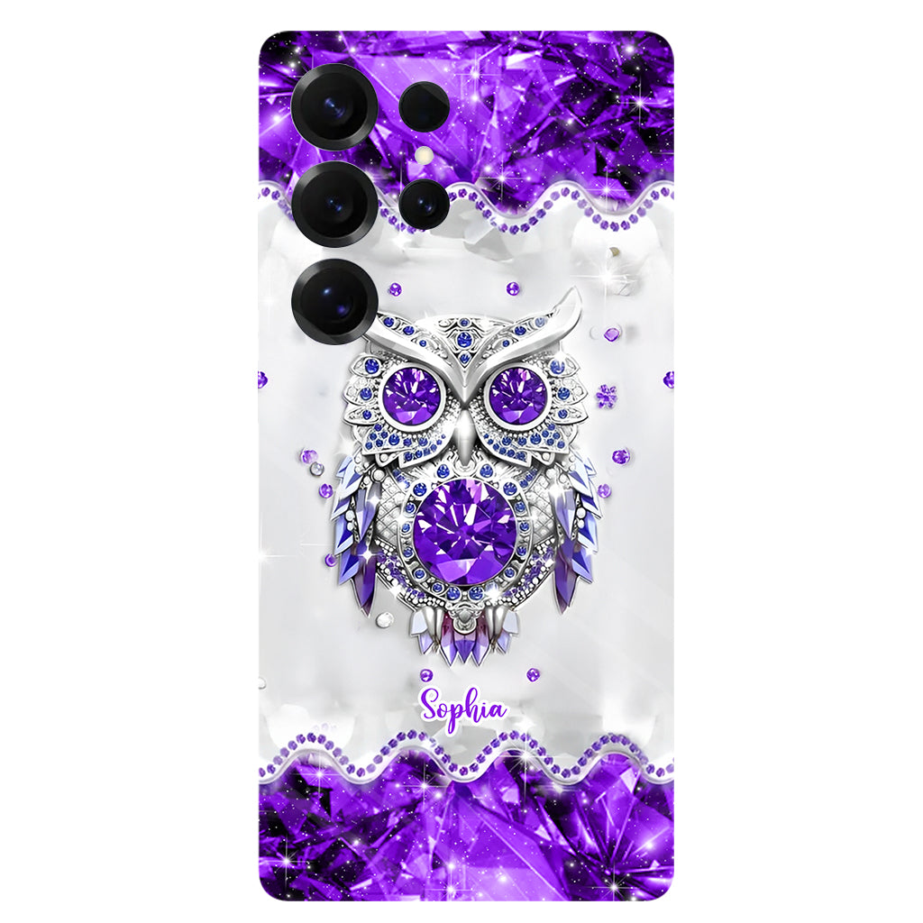 Purple Owl - Personalized Owl Full Print Phone Case