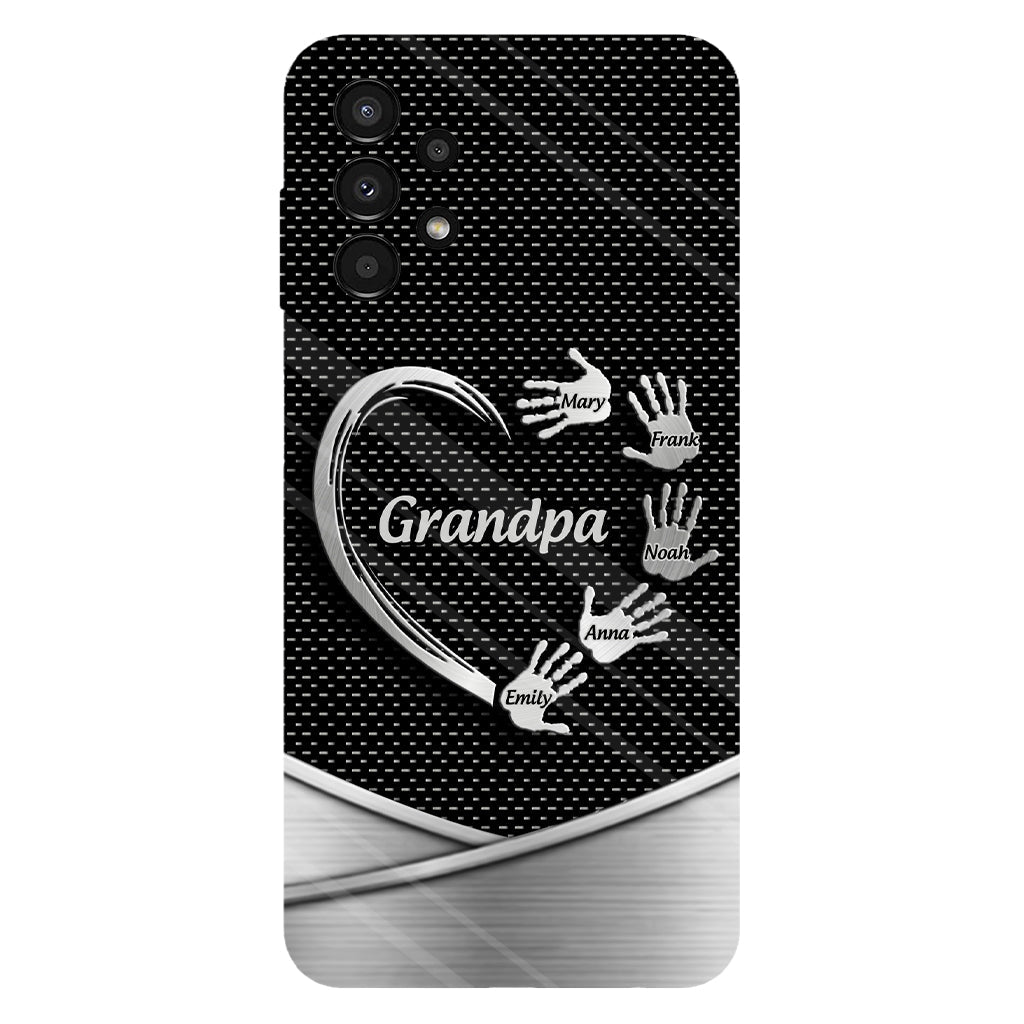 Grandpa Dad Kids Handprints - Personalized Father Full Print Phone Case