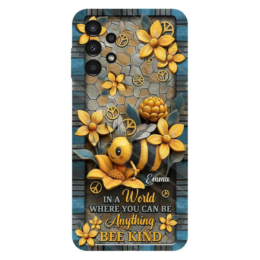 In A World Where You Can Be Anything Be Kind - Personalized Hippie Full Print Phone Case