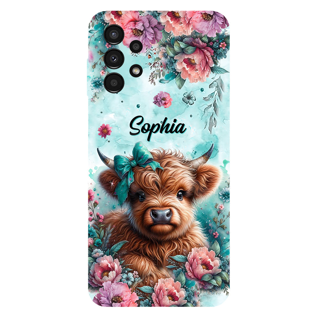 Baby Highland Cow - Personalized Highland Cow Full Print Phone Case
