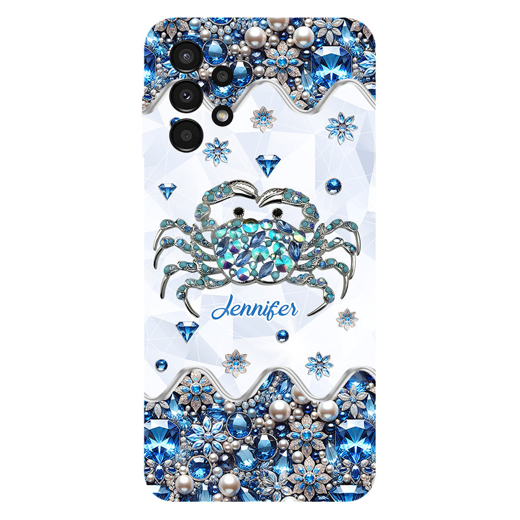 Elegant Blue Crab - Personalized Sea Lover Full Print Phone Case