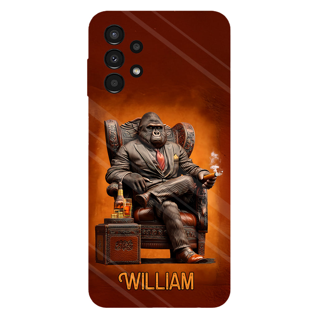 Whiskey & Cigar Gorilla - Personalized Whisky Full Print Phone Case