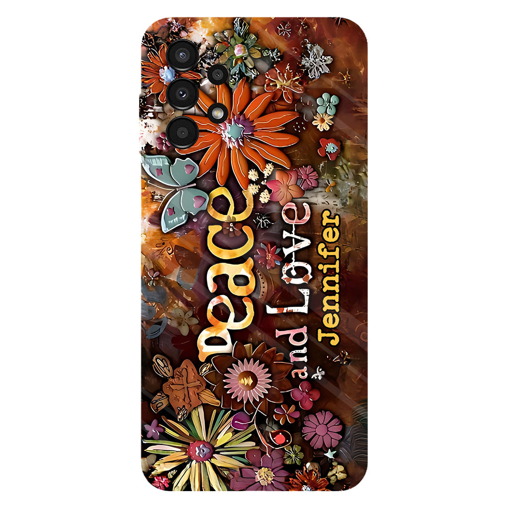 Peace And Love - Personalized Hippie Full Print Phone Case