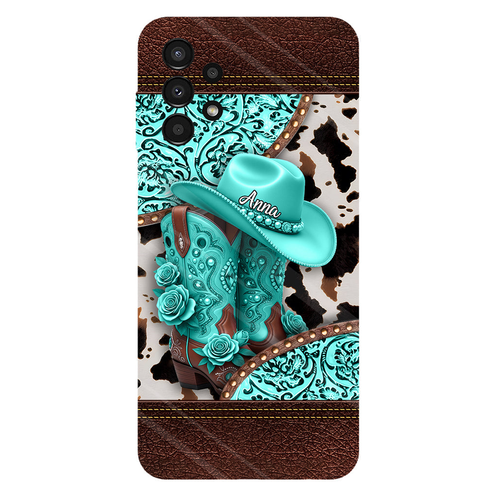 Western Cowgirl Boot - Personalized Cowgirl Full Print Phone Case