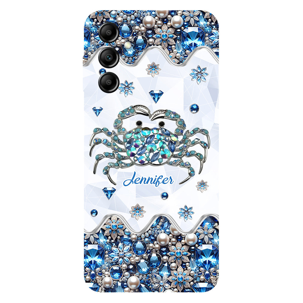 Elegant Blue Crab - Personalized Sea Lover Full Print Phone Case