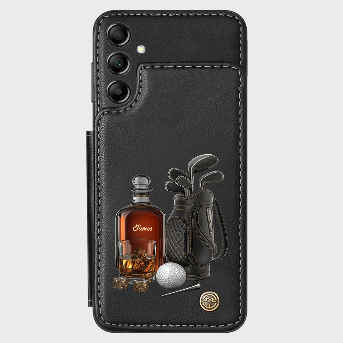 Whiskey & Golf - Personalized Golf Wallet Phone Case