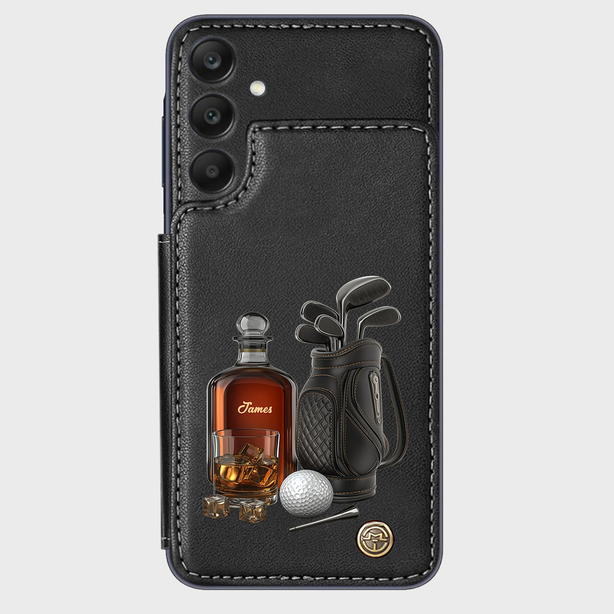 Whiskey & Golf - Personalized Golf Wallet Phone Case
