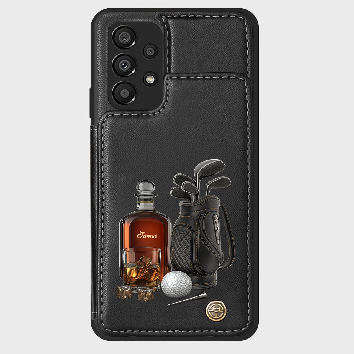 Whiskey & Golf - Personalized Golf Wallet Phone Case