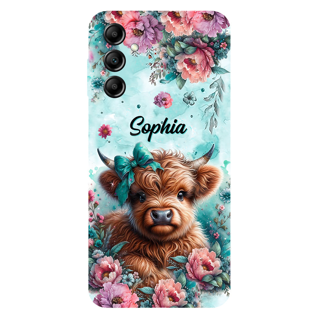 Baby Highland Cow - Personalized Highland Cow Full Print Phone Case