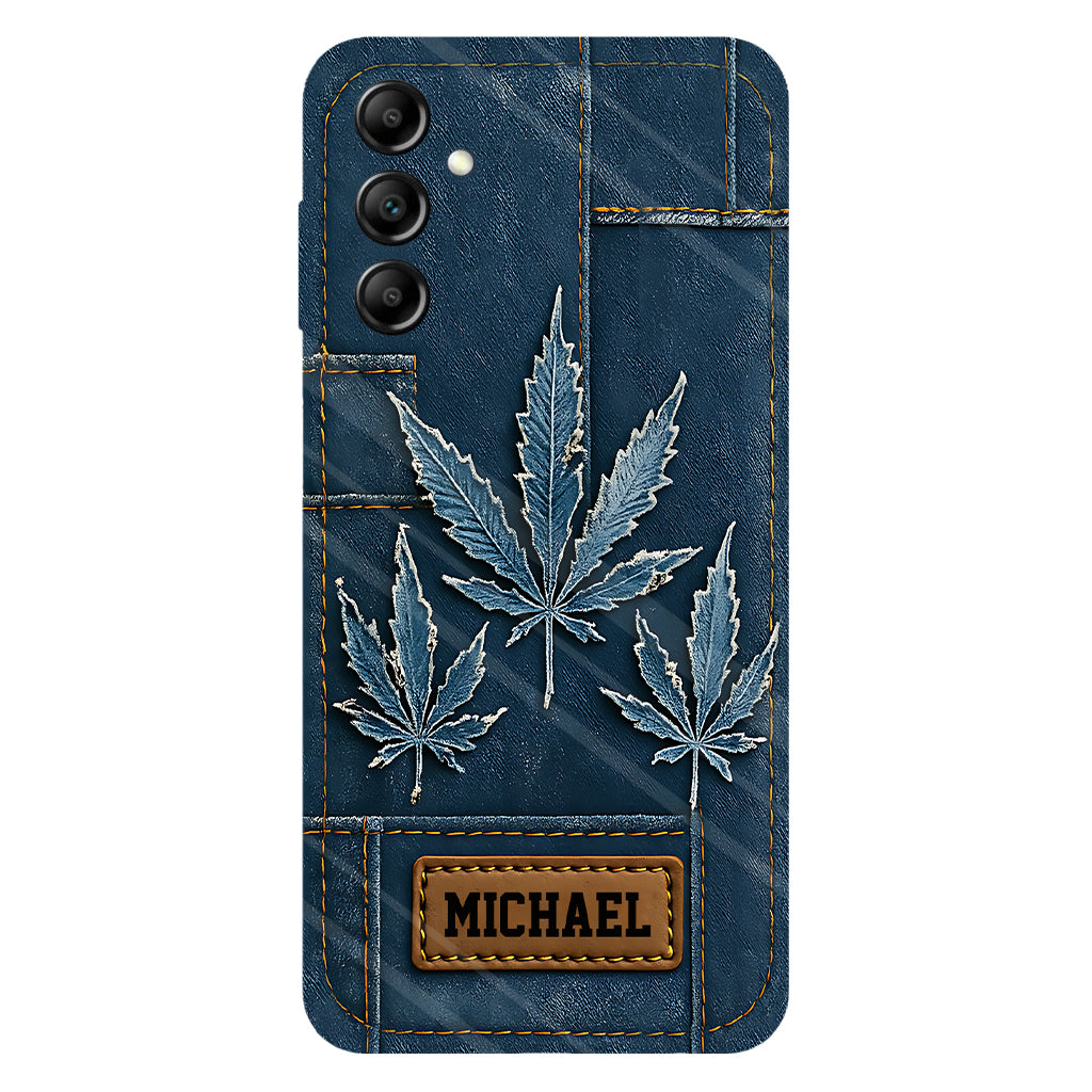 Distressed Denim Marijuanas - Personalized Weed Full Print Phone Case