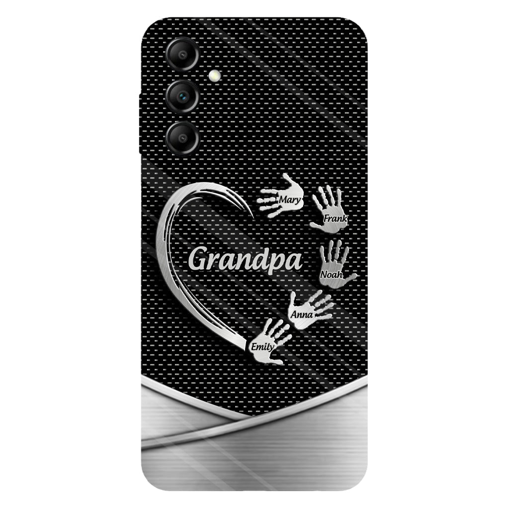 Grandpa Dad Kids Handprints - Personalized Father Full Print Phone Case