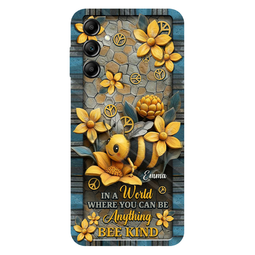 In A World Where You Can Be Anything Be Kind - Personalized Hippie Full Print Phone Case