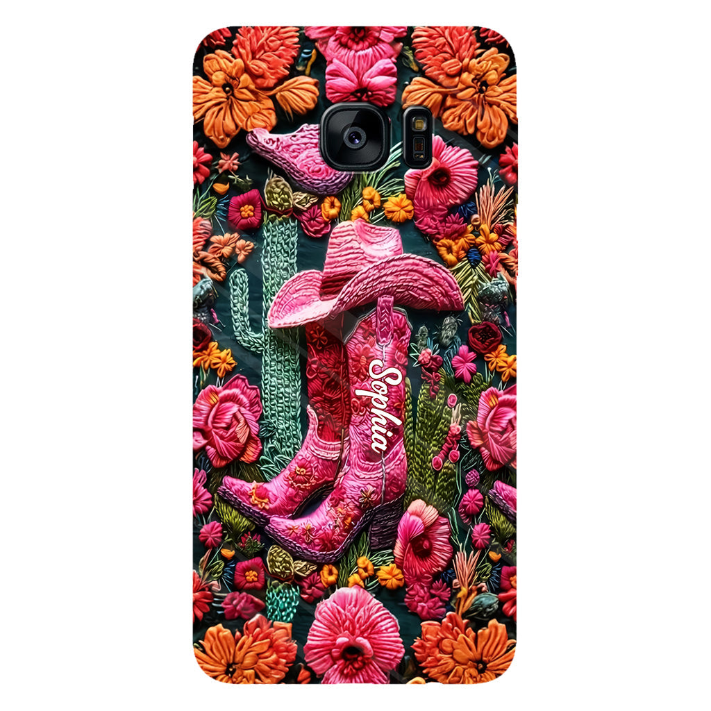 Pink Cowgirl - Personalized Country Girl Full Print Phone Case
