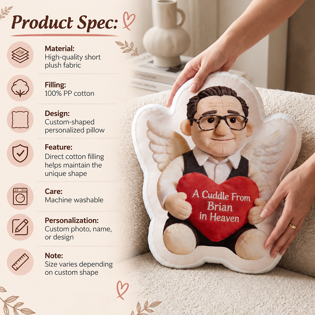 Personalized Middle-Aged Latina Woman Memorial Shaped Pillow, Mom Wife Bereavement Gift