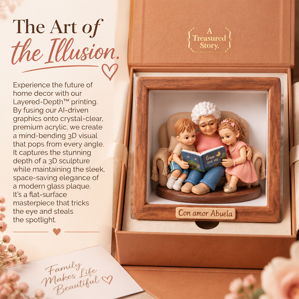 Personalized Custom Photo Latino Family of Four Custom Shaped Acrylic Plaque Home Decor