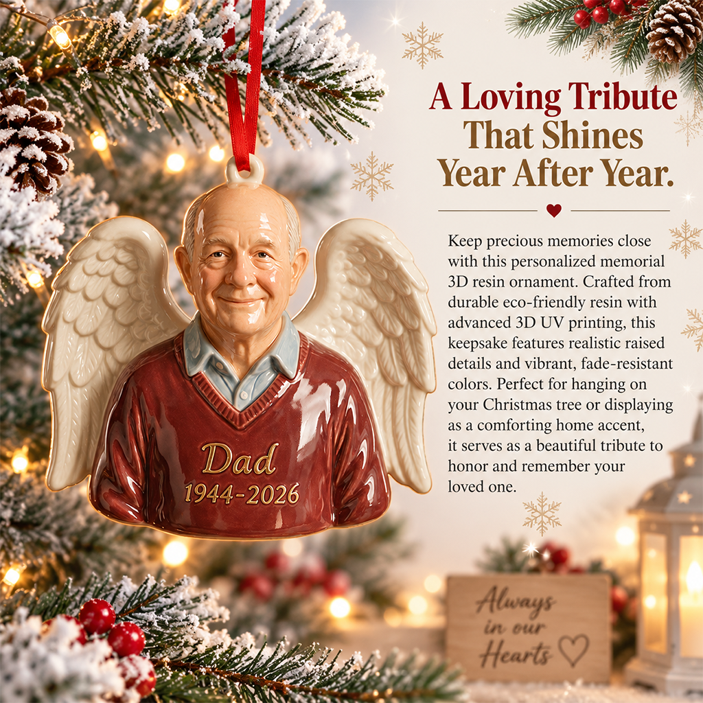 Personalized Christmas Memorial Middle-Aged Man 3D Ornament, Dad Husband Remembrance Keepsake