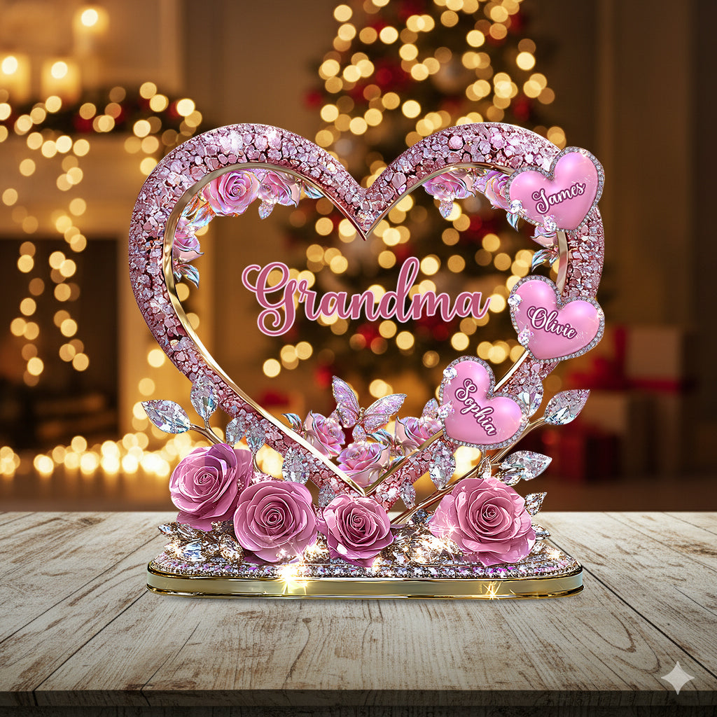 Sweethearts Christmas Gift for Grandma, Mom - Personalized Custom Shaped Acrylic Plaque
