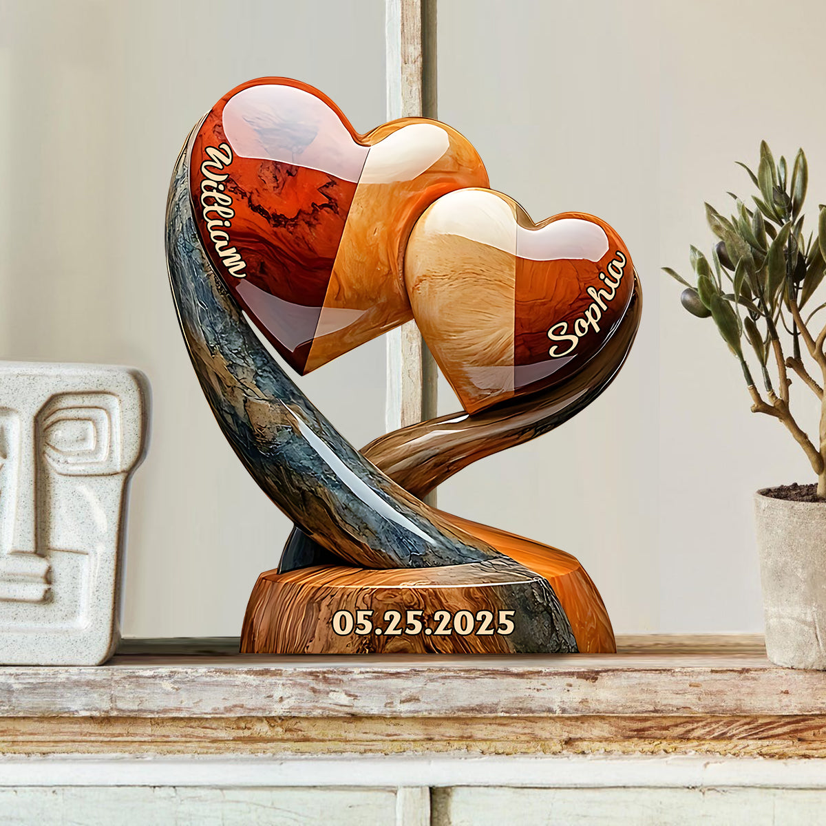 Sweethearts Christmas Gift for Couple - Personalized Couple Custom Shaped Acrylic Plaque