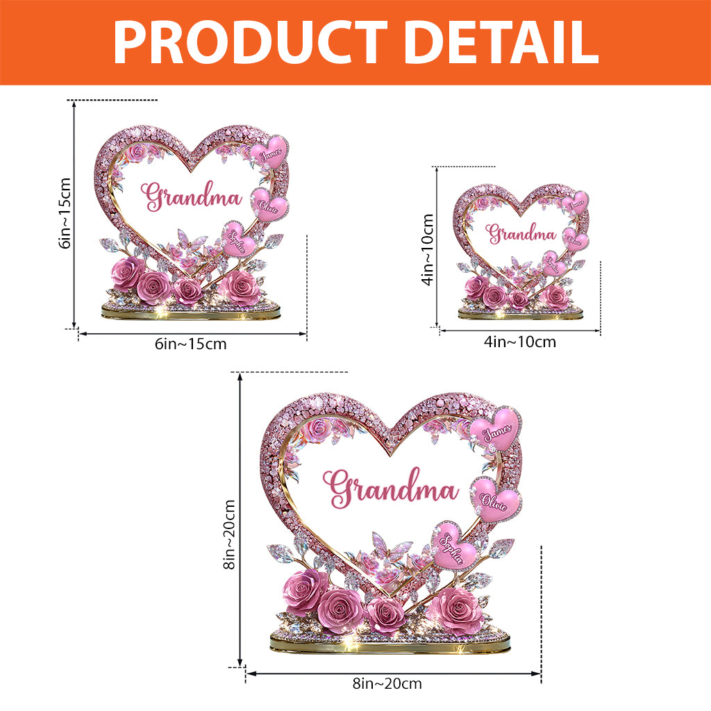 Sweethearts Christmas Gift for Grandma, Mom - Personalized Custom Shaped Acrylic Plaque