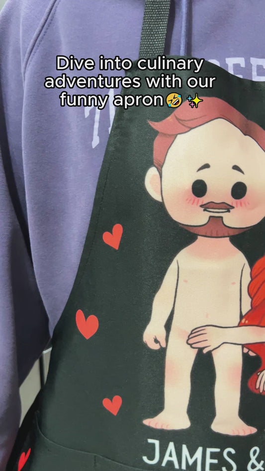 Chef Was Cute, Would Eat Here Again - Personalized Couple Apron