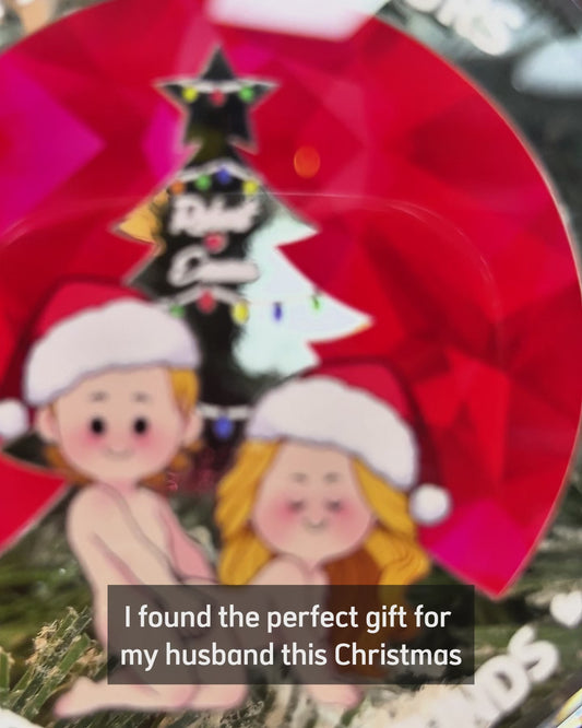 I'm Yours No Returns Or Refunds - Personalized Couple Round Shaped Glass Ornament