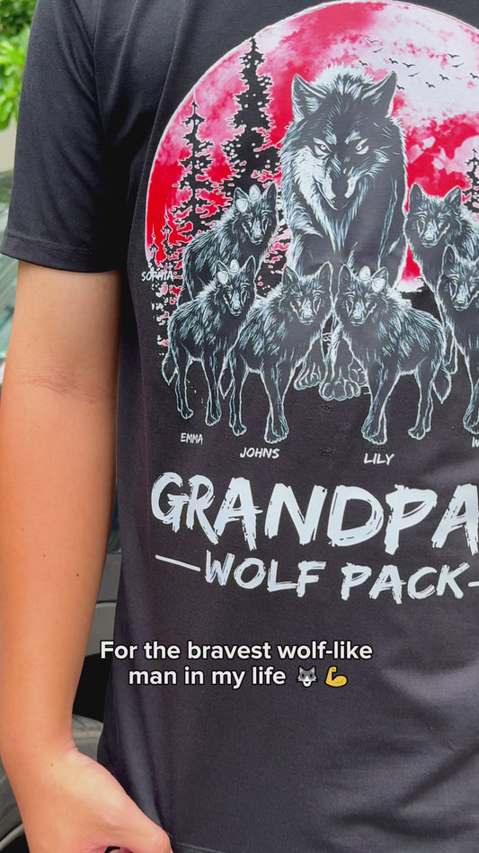 Grandpa's Wolf Pack - Personalized Grandpa T-shirt And Hoodie