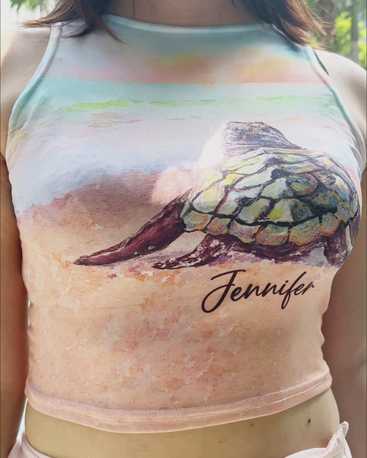 Love Turtles - Personalized Turtle Crop Tank Top