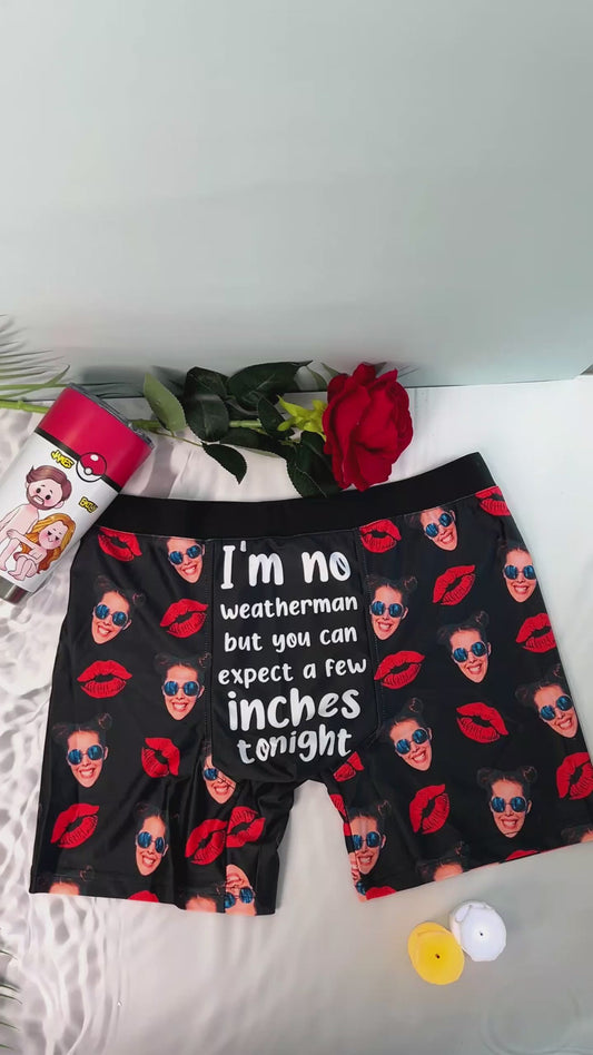I'm No Weatherman - Personalized Couple Men Boxer Briefs