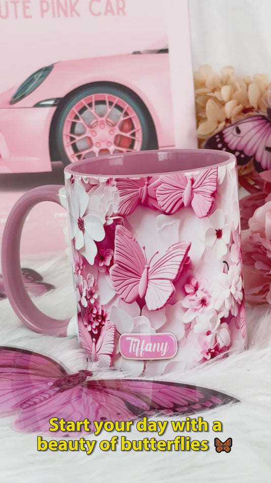 Wonderful Butterflies - Personalized Butterfly Accent Mug