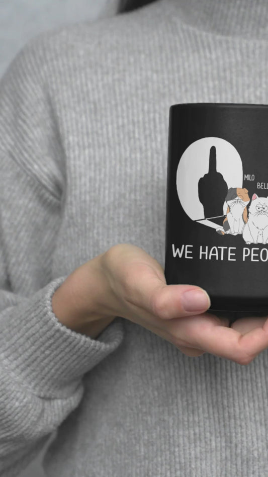 I Hate People - Personalized Cat Mug