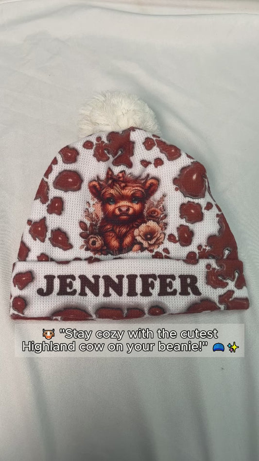 Beautiful Highland Cow - Personalized Beanie Hat