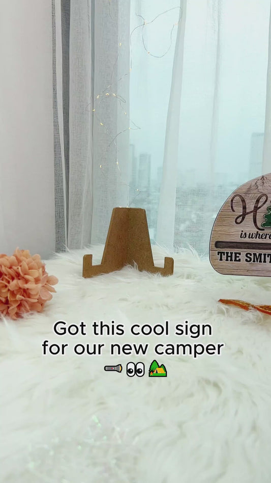 Home Is Where You Park It - Personalized Camping Interchangeable Wood Sign