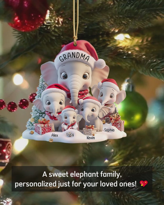 Any Title Cute Elephant Ornament - Personalized Elephant Ornament