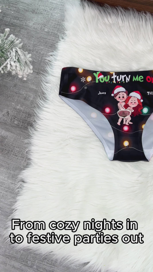 You Turn Me On - Personalized Couple Women Briefs & Men Boxer Briefs