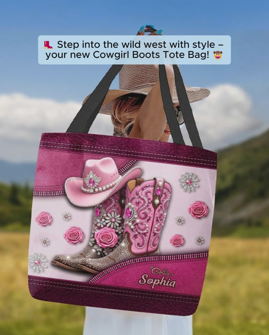 Cowgirl Boots - Personalized Cowgirl Tote Bag