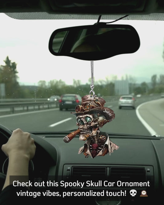 Spooky Skull - Personalized Skull Car Ornament