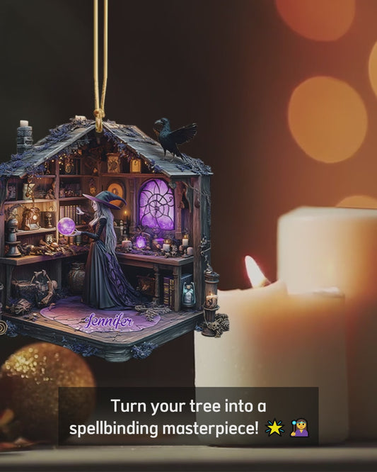Mysterious Witch Room - Personalized Witch Ornament