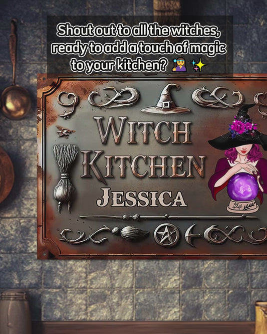Witch House - Personalized Witch Rectangle Metal Sign