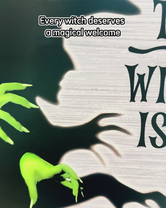 The Witch Is In - Personalized Witch Custom Shaped Wood Sign