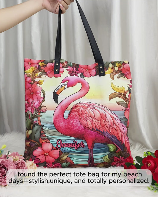 Love Flamingos - Personalized Flamingo Tote Bag