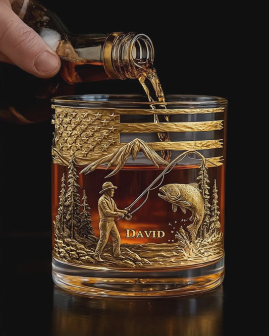 Fishing For Life - Personalized Fishing Whiskey Glass