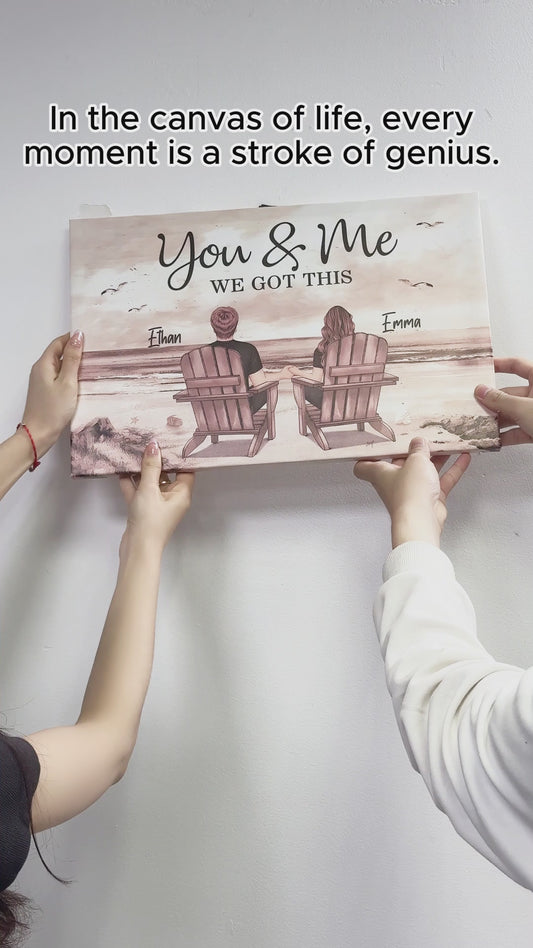 Couple Beach Landscape - Personalized Couple Canvas And Poster