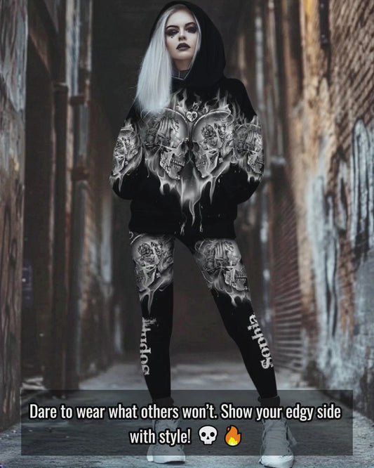 Love Skulls - Personalized Skull Hoodie and Leggings