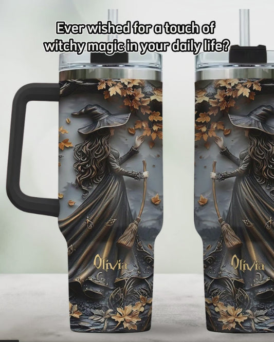 Beautiful Witch - Personalized Witch Tumbler With Handle
