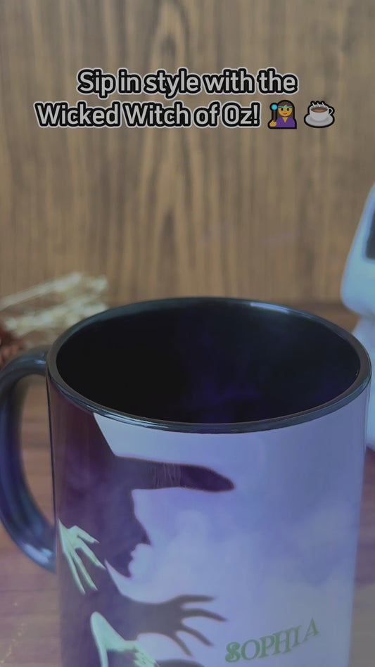 Halloween Witch Shadow - Personalized Witch Accent Mug