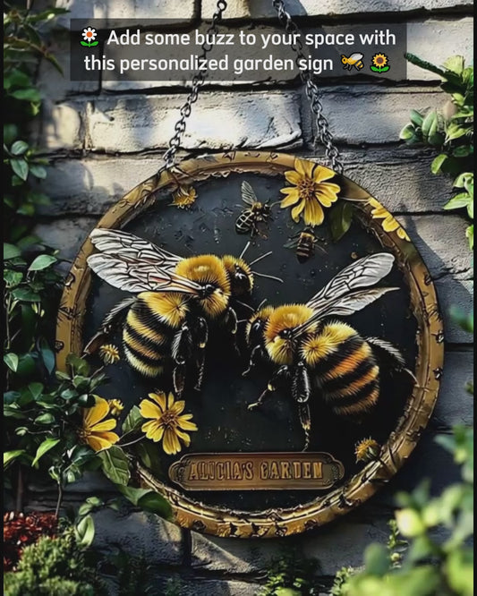 Your Garden - Personalized Gardening Round Metal Sign