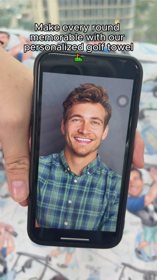 Photo Inserted Funny Golfer - Personalized Golf Golf Towel