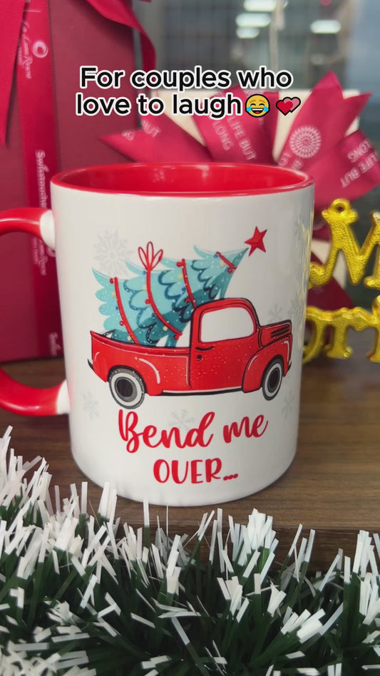 Bend Me Over I Mean Merry Christmas - Personalized Couple Accent Mug